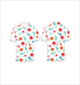 เสื้อโปโลพิมพ์ลายดอกไม้สีขาวสำหรับผู้ชายลำลองฤดูร้อนแขนสั้นแฟชั่นเสื้อยืดกอล์ฟ - Product Image 6