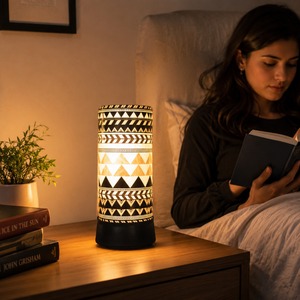 Tribal Pattern LED Table Lamp Warm Ambient Bedside <b>Night</b> <b>Light</b> Modern Decorative Desk Lamp for Bedroom Living Room Office Home - Product Image 4