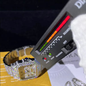 Reloj de lujo con movimiento suizo automático estilo hip-hop de alta calidad, con diamantes de moissanita VVS, reloj automático con moissanita VVS. - Product Image 1