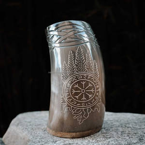 Excellente qualité polie Viking corne de boeuf tasse de bière artisanat naturel pour café boisson Cocktail se ressembler Viking corne à boire - Product Image 3