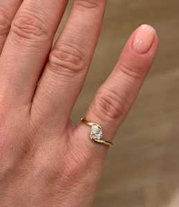 Luxury 0.50CT Pear Cut Diamond Crossover Band Ring Lab Grown 14k Solid Gold Party Wedding Gift for <b>Brides</b> Charms - Product Image 5