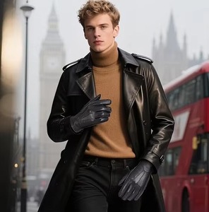 Punchin Sports <b>Warm</b> Cold Protection Slim Fit Leather Winter Touchscreen Anti Slip Grip Smooth Grain General Safety <b>Gloves</b> - Product Image 6