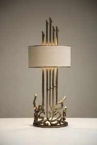 Luxury Modern Gold-Tone <b>Base</b> Hotel <b>Table</b> <b>Lamp</b> for Diwali Home Decor Bedroom Lighting Wholesale Supplier - Product Image 6