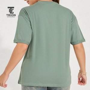 T-shirt à manches courtes pour femme, col rond, broderie florale, coupe ample décontractée, vêtements de printemps et d'été, 100% coton, tricoté - Product Image 2