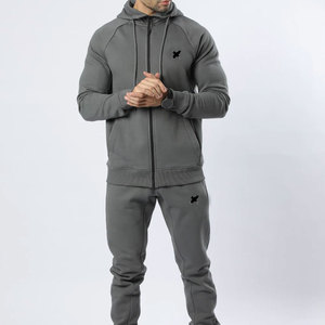 2026 Full Puff <b>Printing</b> Solid Customized LOGO 2-in-1 Sweat Suits Fitness Men's Gym Tracksuit Polyester/Cotton Unisex Streetwear - Product Image 2