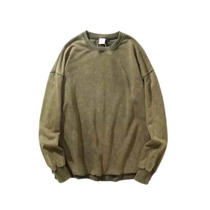 Vintage Acid Wash Sweatshirt <b>Men</b> Winter Retro Style Acid Wash Digital Printing High Quality Fleece Cotton Casual <b>Pullover</b> - Product Image 1