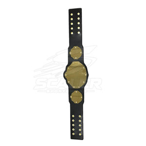 Ceinture de lutte décorative en cuir avec logo personnalisé au centre, sangle réglable, respirante, pour événements sportifs professionnels - Product Image 4
