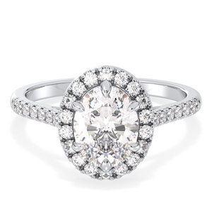 Bijoux fins personnalisés REYES, alliances en or blanc 14 carats avec diamants ronds, design classique, nouveaux bijoux de style chrétien pour femmes - Product Image 1