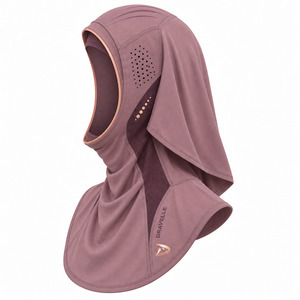 Hooded Rose Gold Hijab Breathable Mesh Panels Modest Activewear Performance Athletic Running <b>Head</b> <b>Cover</b> - Product Image 3