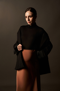 Nuevos Blazers de Mujer con Cuello en V, de Lana Tejida, Negros, con Doble Forro, Transpirables, de Talla Grande, Estilo Vietnamita, con un Solo Botón - Product Image 5