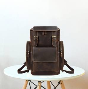 Versatile <b>Waterproof</b> Leather <b>Backpack</b> Anti-Theft Vintage Laptop Rucksack Genuine Leather Carrier LBP-0323 - Product Image 1