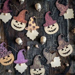 Adorno de Calabaza de Madera Naranja Personalizado con Lazo de Fantasma para Halloween, Decoración para Bandeja Escalonada, Manualidad Decorativa para Interiores y Fiestas - Product Image 2