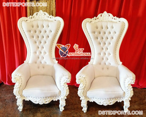 Trônes hauts pour roi et reine pour mariages de luxe, ensemble de trônes hauts pour mariée et marié, trône de scène de mariage musulman exclusif - Product Image 2