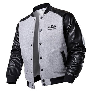 Elegante Chaqueta Letterman con Mangas de Cuero, Diseño Resistente, Chaqueta de Invierno para Uso Diario - Product Image 2