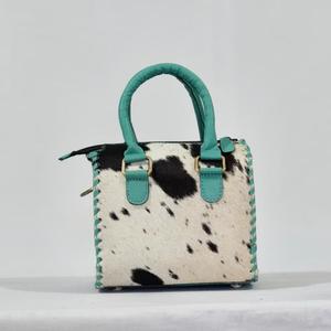 2026 Trending Designer Hand Tooled Brown White Fur 100% Genuine Leather Mini Speedy Duffle Bag Sport Waterproof Lightweight - Product Image 2