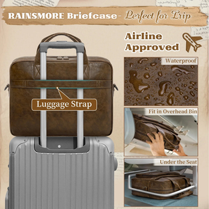 กระเป๋าแล็ปท็อปหนังแท้ลายไม้เนื้อละเอียด ผลิตจากโรงงาน OEM ทำด้วยมือ สำหรับนักธุรกิจและพนักงานออฟฟิศ - Product Image 6