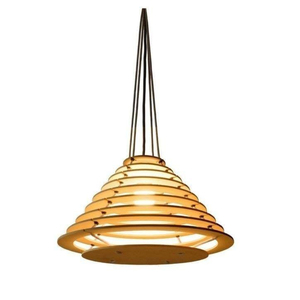 Luminaire suspendu en spirale en bois design élégant, abat-jour décoratif pour salon, hôtel, éclairage - Product Image 1