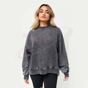 Women Acid Wash Sweatshirt Oversized Casual Fashion Pullover For Streetwear And Everyday Comfort Pullover Autumn Wear - Product Image 5