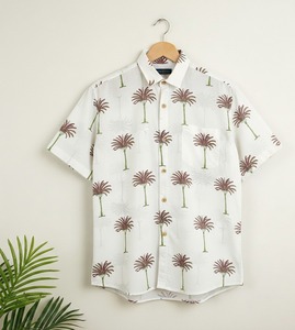 Camisa de Manga Corta para Hombre, 100% Algodón, Estampado Batik a Rayas, Transpirable, en Grandes Cantidades - Product Image 1