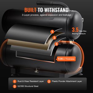 Compresseur d'air sans huile 100L 1HP 2,2 CFM à 90 PSI avec réservoir en acier de 4,6 gallons, pression maximale de 120 PSI, ultra-silencieux 80 dB - Product Image 5