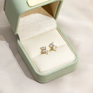 ต่างหูเพชรทองคำขาวทรงลูกแพร์ เพชรขาวเพาะเลี้ยงในห้องปฏิบัติการ สไตล์คลาสสิก เครื่องประดับหมั้นสำหรับผู้หญิง - Product Image 6