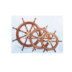 Wooden <b>Ship</b> <b>Wheel</b> Marine Voyage Heritage Accent Intended to Complement Coastal Interiors with Distinguished Decorative Appeal - Product Image 4