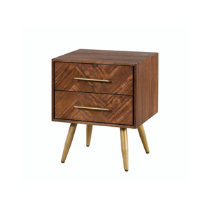 Table de chevet BERGEN Collection Vietnam Supplier, 2 tiroirs, en bois massif, de bonne qualité, pour chambre à coucher. - Product Image 1