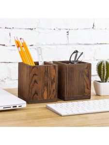 Wooden Pencil Holder with Natural Finish Eco-Friendly <b>Desk</b> Organizer for Office and School Use by Handmade Collection - Product Image 4