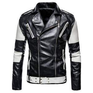 <b>Men</b> Classic Genuine Leather <b>Jacket</b> Soft Comfortable Casual Full Zip Durable Everyday Regular Fit Outerwear Winter Stand Collar - Product Image 1