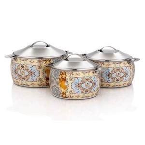 Top Trending <b>Food</b> Warmer Catering Party Luxury Stainless Steel Casserole Latest Hot <b>Food</b> <b>Server</b> Set Of Three - Product Image 1