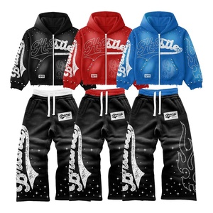 Chándal Estampado Unisex con Capucha, Cordón Ajustable, Bolsillos Laterales, Ropa Urbana de Invierno, 100% Algodón, Estilo Americano - Product Image 1