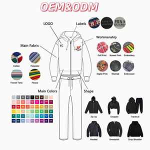 Conjunto de chándal de mezclilla negro personalizado con chaqueta gráfica con capucha y pantalones de pierna ancha, atuendo informal de dos piezas a juego estilo streetwear - Product Image 4