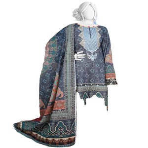 Collection d'été pour femmes Aisha Noor, ensemble pakistanais en coton et lin à coupe ample, 3 pièces, imprimé numérique, Salwar volumineux - Product Image 2