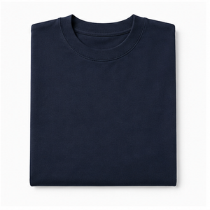 เสื้อยืดคอกลมแขนสั้นทรงโอเวอร์ไซส์สำหรับผู้ชาย สีน้ำเงินมิดไนท์ รุ่น MTS-OVR-0007 - Product Image 5