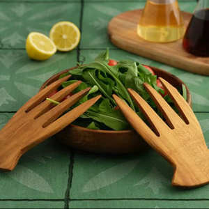 Natural Wooden <b>Salad</b> Mixing <b>Tool</b> for Serving <b>Salad</b> Hand Polished Wooden <b>Salad</b> Hand Mixer Multipurpose Wooden <b>Salad</b> Mixer - Product Image 1