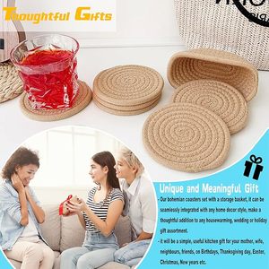 Posavasos Redondos de Bambú, Resistentes al Calor, Estilo Nórdico, para Tazas y Jarras - Product Image 5