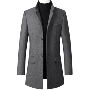 Custom Stylish fashion Uniforms Single Breasted Winter <b>Long</b> <b>Coat</b> slim Fit <b>Wool</b> Formal <b>Mens</b> Jacket - Product Image 3