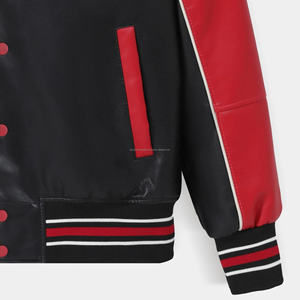 Blouson en cuir de moto tendance, blousons universitaires en similicuir en gros - Product Image 2