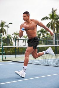 กางเกงขาสั้นกีฬาผู้ชาย ผ้าออกซ์ฟอร์ด ผสมสแปนเด็กซ์/โพลีเอสเตอร์ ถักทอ เป็นมิตรกับสิ่งแวดล้อม แห้งเร็ว ระบายอากาศได้ดี น้ำหนักเบา ยืดหยุ่น - Product Image 3