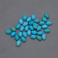 Prêt à expédier : Cabochons de turquoise naturelle 4x6 mm, matrice toile d'araignée noire, pierres précieuses en vrac, pierres de turquoise en vrac pour la création