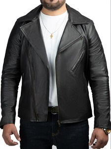 Chaqueta de cuero para hombre estilo motero con textura suave - Product Image 1
