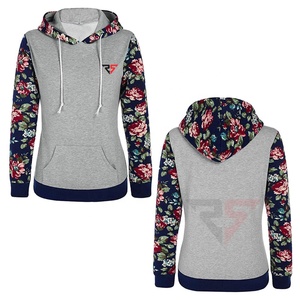 Sudaderas con capucha para mujer con logotipo personalizado OEM, sudaderas deportivas de manga larga con estampado de sublimación de flores - Product Image 3