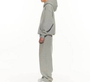 Conjunto de Dos Piezas Personalizado al por Mayor para Hombre: Sudadera con Capucha de Hombros Caídos y Pantalones de Pierna Ancha, 100% Algodón, Corte Regular - Product Image 3