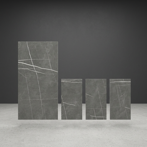 Carreaux de sol et de mur en porcelaine polie effet marbre gris Pulpi 800x1600 mm, design grand format premium - Product Image 1