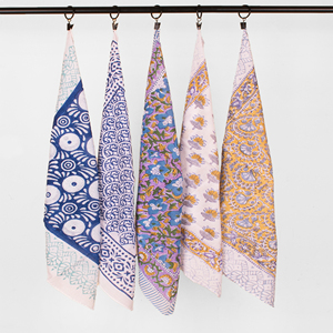 Multi-colour Handmade Block Printed Cotton Bandana Eco-Friendly <b>Tie</b> <b>Back</b> Head Wrap Stylish Unisex Square Scarf Organic Neck - Product Image 1