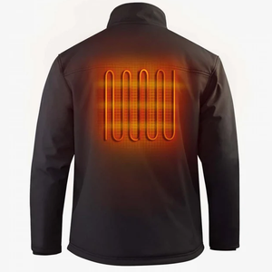 Custom <b>Heated</b> Zipper Stand Collar Men's <b>Jacket</b> Electric Thermal Winter Coat Rechargeable Warm Outdoor Outerwear - Product Image 5