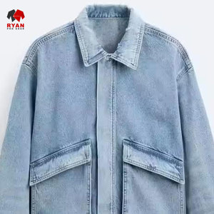 Veste en jean personnalisée Ryan Pro Gear pour hommes avec logo personnalisé, design ODM, col rabattu - Product Image 6