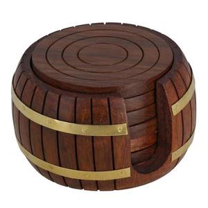 Wooden Coaster Set Rectangle Teal Resin Inlay Modern Design Non Slip Mats & <b>Pads</b> 4 pcs Handcrafted - Product Image 2