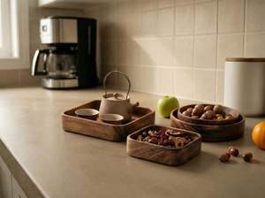 Bol de service en bois, style classique, écologique, léger, pour présentation de nourriture lors de fêtes et buffets - Product Image 1