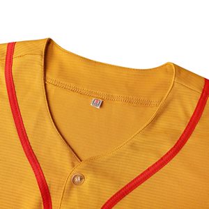 เสื้อเบสบอลผู้ชายแบบกำหนดเองได้ พร้อมหมายเลขสีแดงและชื่อพิมพ์ลายสกรีนแบบสั่งทำพิเศษ แขนสั้น - Product Image 4